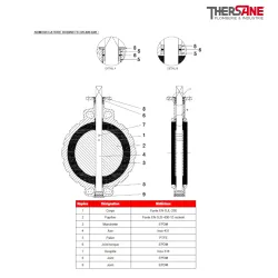 Vanne à papillon avec réducteur monté corps fonte GL avec papillon fonte et manchette EPDM