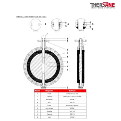 Vanne à papillon avec réducteur monté corps fonte GL avec papillon fonte et manchette EPDM