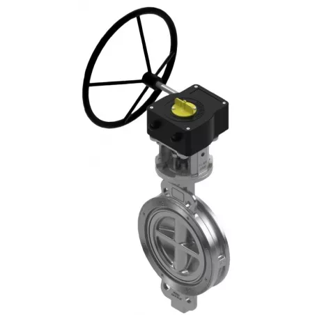 vanne à papillon double excentration WAFER sièges PTFE