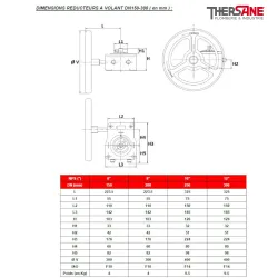Dimensions réducteurs vanne à papillon double excentration WAFER sièges PTFE