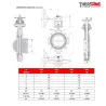 Dimensions dn250-300 vanne à papillon double excentration LUG PN 10 ou 16 sièges PTFE