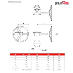 Dimensions réducteurs Vanne à papillon triple excentration corps acier papillon inox oreilles taraudées