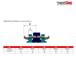 Dimensions boulonnerie Vanne à papillon triple excentration corps acier papillon inox oreilles taraudées