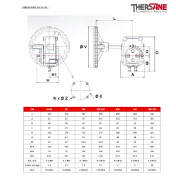 Dimensions réducteur manuel pour vanne à papillon double excentration