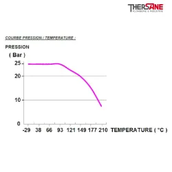 Courbe de pression vanne à papillon double excentration acier WAFER PN25