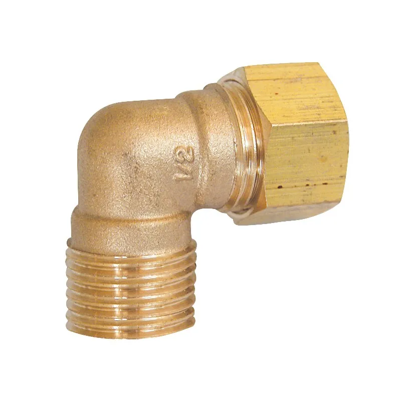 Raccord bicône Coude Mâle type 707B laiton à olive