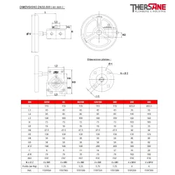 Dimension dn40-dn300 réducteur manuel pour vanne papillon gamme excellence