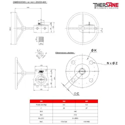 Dimension dn350-400 réducteur manuel pour vanne papillon gamme excellence