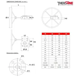 Dimension dn450-600 réducteur manuel pour vanne papillon gamme excellence