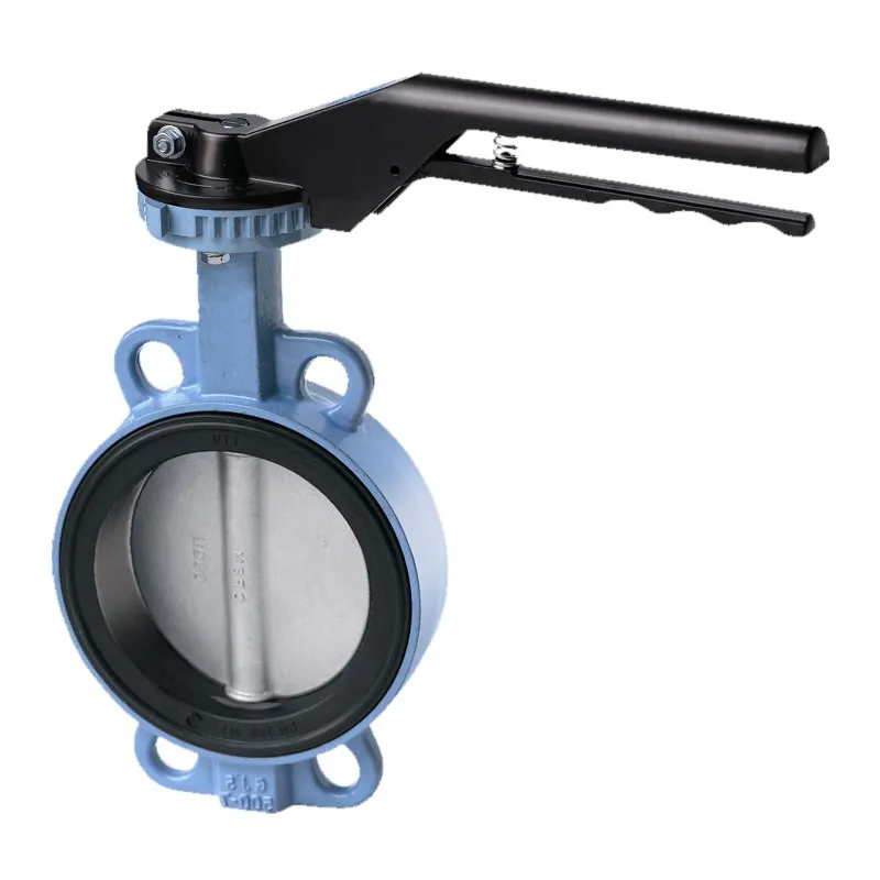 Robinet papillon à poignée crantée manchette EPDM corps fonte papillon inox oreilles lisses de centrage