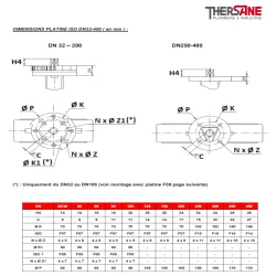 Dimension platine DN32-400 robinet papillon à poignée crantée manchette EPDM corps fonte oreilles lisses de centrage
