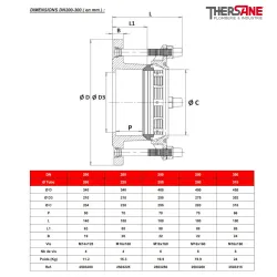 Dimensions dn200-300 Adaptateur à bride verrouillée avec talon d'appui
