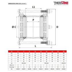 Dimensions dn63-200 Manchon fonte à serrage extérieur pour tubes PVC bi-orienté et Polyéthylène