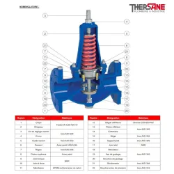 Nomenclature Réducteur stabilisateur de pression à membrane