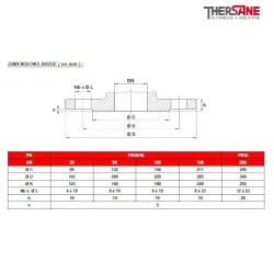 Dimensions brides Ventouse triple fonction fonte avec protection anti-belier CSA FOX RFP