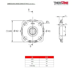 Dimensions brides Ventouse triple fonction fonte avec robinet d'arret et bride