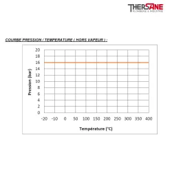 Courbe pression temperature Filtre à tamis gaz acier en Y à brides PN 16
