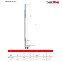 DIMENSIONS Manchon compensateur métallique à soufflet inox 1551