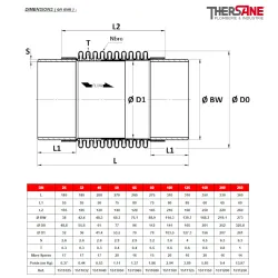 DIMENSIONS Compensateur de dilatation métallique à soufflet inox 321 BW (butt welding)