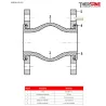 NOMENCLATURE Compensateur de dilatation industriel TEGUFLEX® entraxe 130mm EPDM ACS à brides ROUGE-BLANC