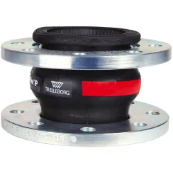 TEGUFLEX® Industrial Expansion Joint, 130 mm Center-to-Center, Red EPDM, with EN 1092-1 Flanges