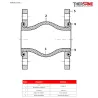NOMENCLATURE Compensateur de dilatation industriel TEGUFLEX® entraxe 130mm EPDM haute température à brides ROUGE-ROUGE