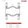 NOMENCLATURE Compensateur de dilatation industriel TEGUFLEX® entraxe 130mm EPDM Epichlorhydrine à brides JAUNE
