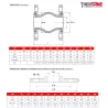 DIMENSIONS Compensateur de dilatation industriel TEGUFLEX® entraxe 130mm FKM à brides VIOLET