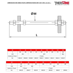 DIMENSIONS  Kit limiteur d'écartement pour modèle 1501 et 1503 acier à brides EN1092-1 PN10