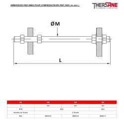 DIMENSIONS Kit limiteur d'écartement pour modèle 1502 acier à brides EN1092-1 PN16