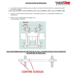 INSTRUCTIONS DE MONTAGE DIMENSIONS Kit limiteur d'écartement pour modèle 1502 acier à brides EN1092-1 PN16