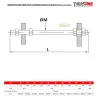 DIMENSIONS Kit limiteur d'écartement entraxe 130mm pour modèle 1551 et 1506 acier 2 tirants à brides EN1092-1 PN10