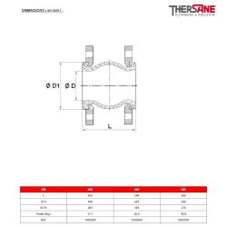 DIMENSIONS Compensateur de dilatation EPDM à brides tournantes PN16