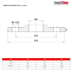DIMENSIONS BRIDES PN16 Compensateur de dilatation EPDM à brides tournantes PN16