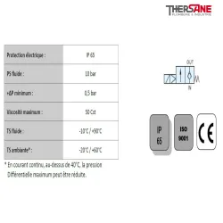 Limite d'emplois SPU 225 - Électrovanne inox à membrane assistée NF