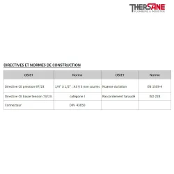 Directives et normes de construction EST 93 - Électrovanne laiton FIOUL à commande directe NF