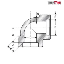 Plan Coude 90° Série 3000 A105N SW (socket welding)