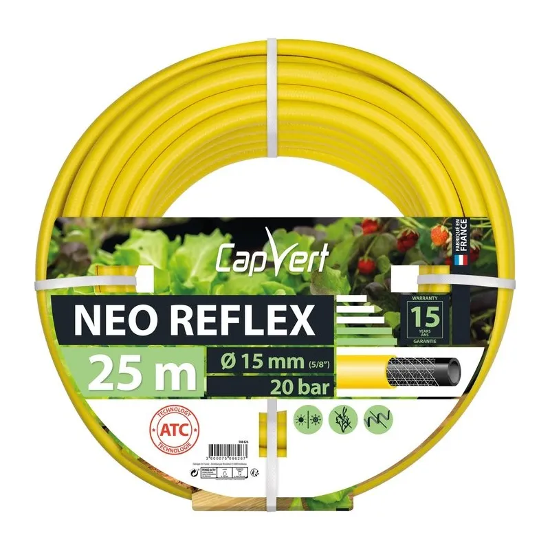 TUYAU D'ARROSAGE - NÉO REFLEX CAP VERT JAUNE