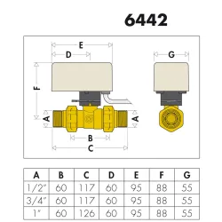 Schéma vanne à sphère deux voies directionnelle, motorisée - 40 sec