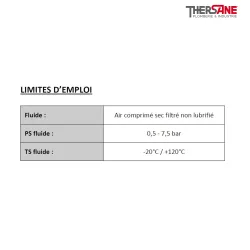 Limite d'emploi VEM - Vanne pneumatique de décolmatage