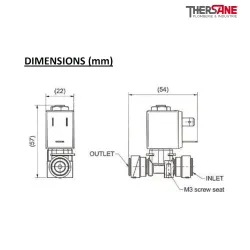 Dimensions EV 791 électrovanne CEME 2/2 à commande direct NF