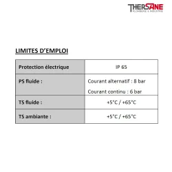 Limite d'emploi EV 791 électrovanne CEME 2/2 à commande direct NF