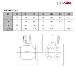 Dimensions EVB 82 Electrovanne à brides NF