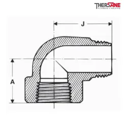 Plan Coude 90° Série 3000 A105N NPT mâle – femelle