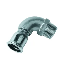 Coude mixte 90° inox 316L BSP Mâle / à sertir Femelle